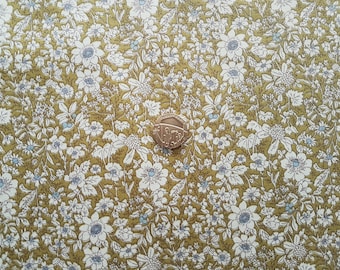Rose & Hubble 100% Cotton Poplin Fabric - Small Floral design - Sage Green - Dressmaking , Quilting, Craft Material