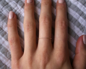 Minimalist Ring/ Thread of Gold Bands/ Stackable Handmade/ Dainty/ Delicate Gold Filled Rings/ Vegan jewelry/