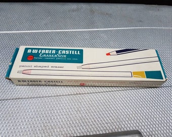 Vintage A W Faber Castell Eraser Stik 7099 Pencil Shaped - 10 In Original Box