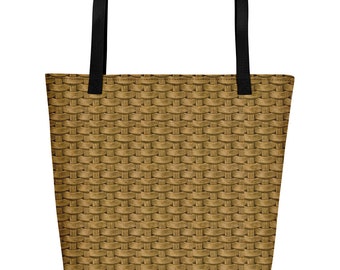 Vintage Wicker Basket Beach Tote