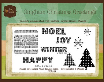 Clearance - Unity - Ippity Stamp - Gingham Christmas Greetings