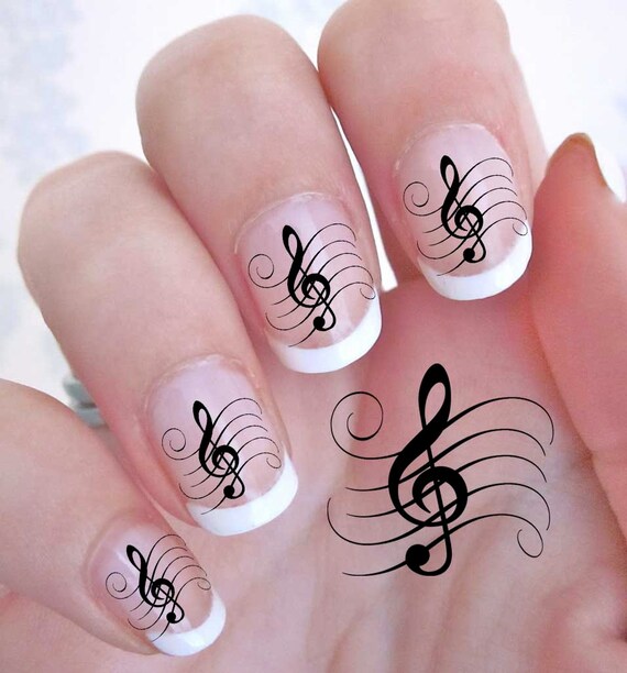 42 TREBLE CLEF Music Note Nail Art GCL G Clef Rocker - 42 TREBLE CLEF Music Note Nail Art GCL G Clef Rocker