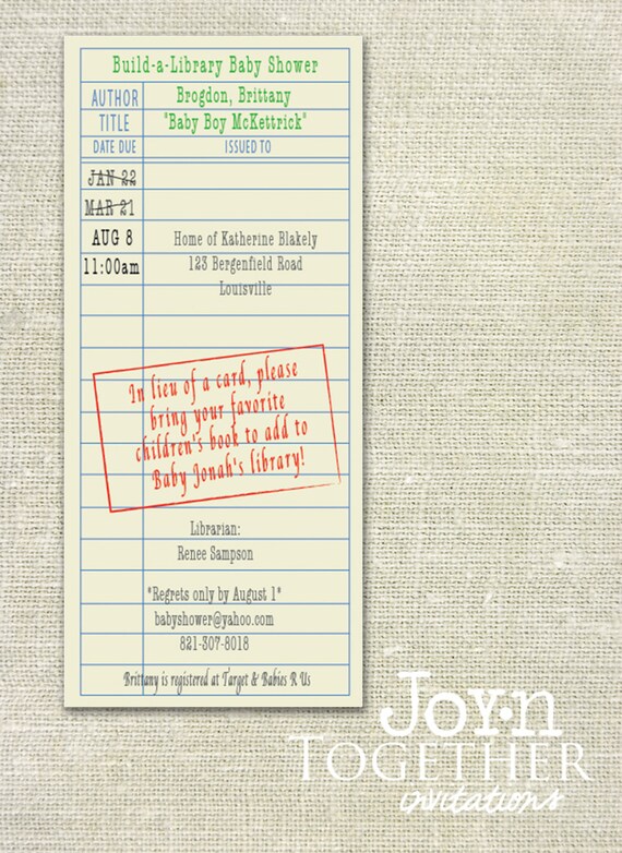 Library Baby Shower Invitations Zazzle