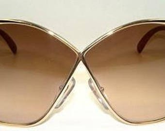 Christian Dior France Butterfly Oversized vintage sunglasses, 70s sunglasses in original Dior case