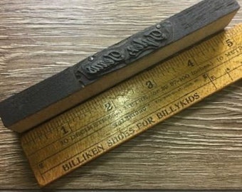 Vintage Letterpress Printer Block Tyler, Texas Address Type