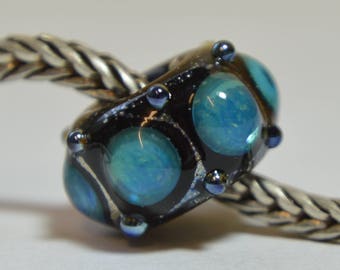 Unique Handmade Lampwork Glass European Charm Bead - SRA - Fits all charm bracelets - Silver Core Options