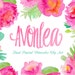 Avonlea Peony Rose Hand Painted Watercolor Clipart Clip Art - Personal and Commercial Use posy blossom bouquet pink orange wreath wedding