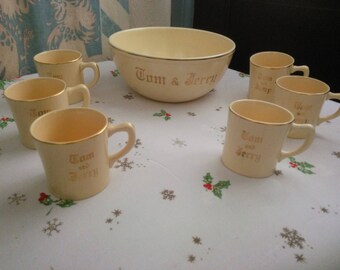 Tom & Jerry Set - Vintage Homer Laughlin Tom and Jerry Set - Punch Set - Vintage Christmas