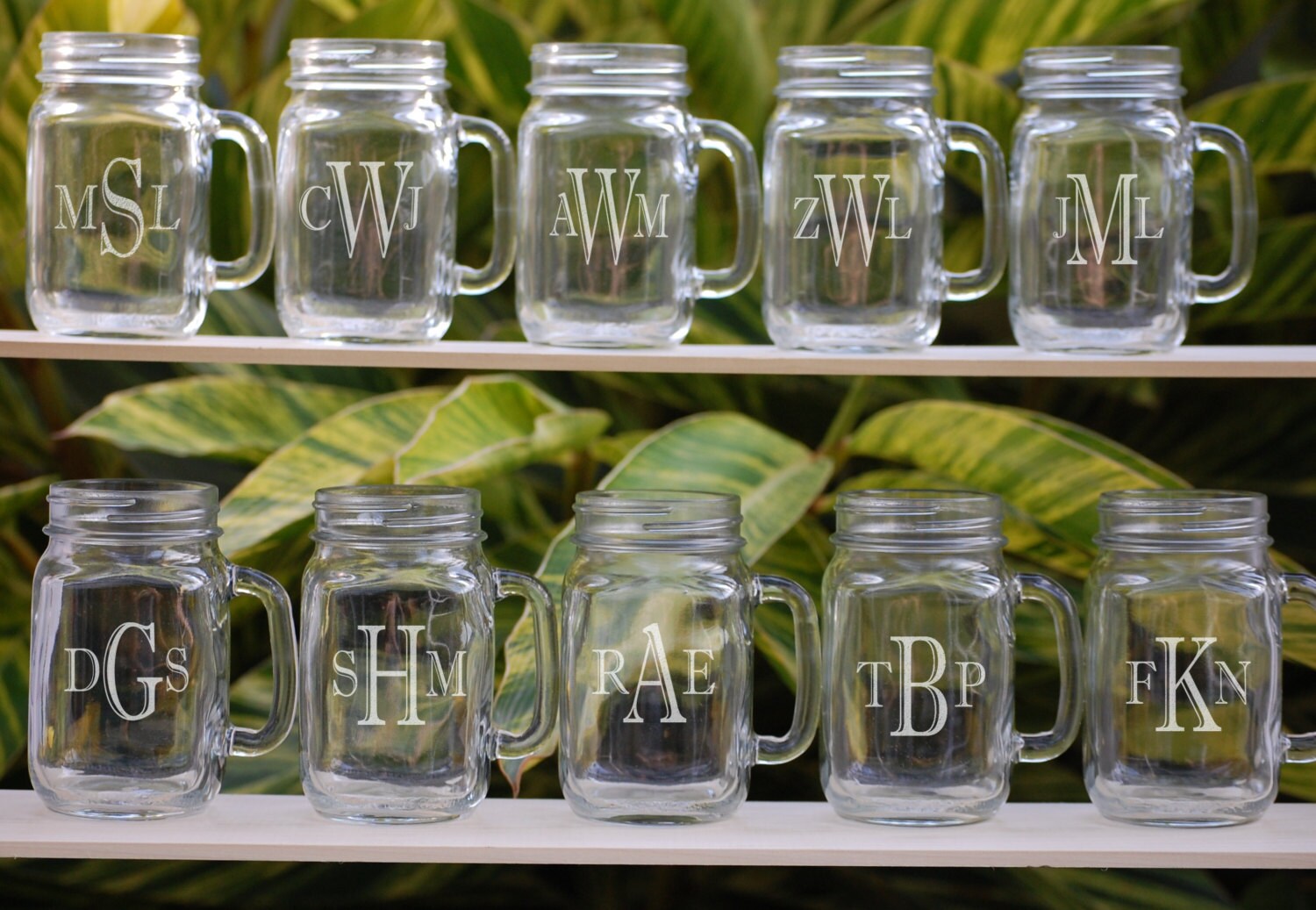 Mason Jar Glasses Set of 10 Personalized Groomsmen Gifts
