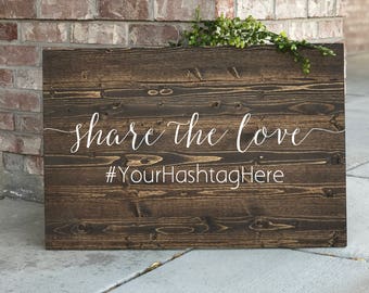 Share the Love Hashtag Sign, wedding Instagram sign, Wedding hashtag sign, Instagram wedding sign, social media sign- Sophia Collection