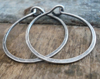 Every Day Hoops - Handmade in Oxidized Sterling Silver. 4 sizes