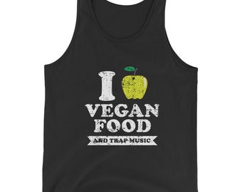 Vegan Food Distressed Green Bella And Canvas Men's Tank Top