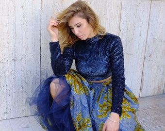 Sequined bodice, elegant top. Evening bodice.