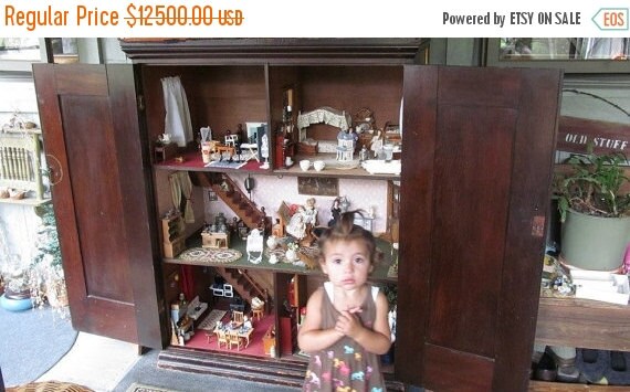 SALE 1860s Antique Dollhouse With Contents Grannies Secret Description. SALE 1860s Antique Dollhouse ... - SALE 1860s Antique Dollhouse With Contents Grannies Secret