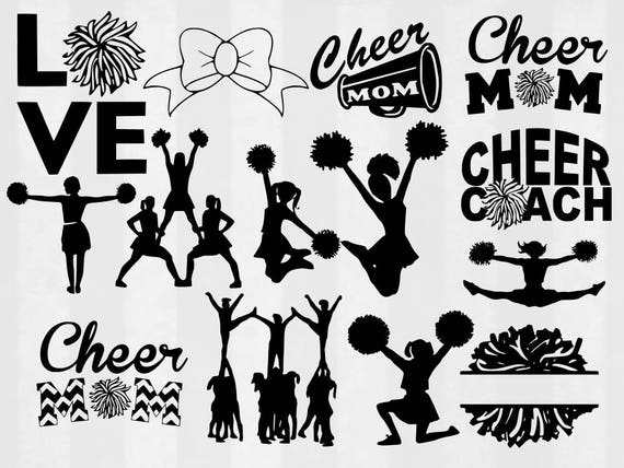 Download Cheerleader SVG Bundle Cheer clipart Cheer cut files cheer