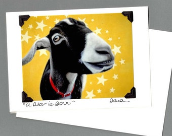 Goat Card - Funny Goat Card - Funny Goat Art - Proceeds Benefit Animal Charity