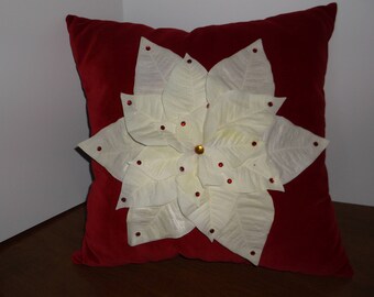 Christmas Poinsettia pillow