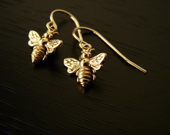 Bee Earrings Bronze Honeybee Earrings Bee Jewelry Silver Gold Bumble Bee Earrings Bronze Bee Honey Bee Earrings Birthday Gifts for Her