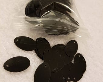 Black oval and round sequins