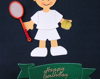 Sizzix die-cut figure of a tennis player with racket and ball