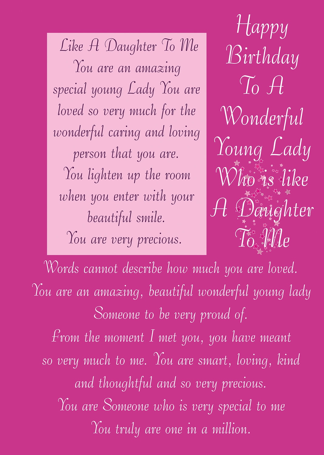 Like a Daughter Birthday Card