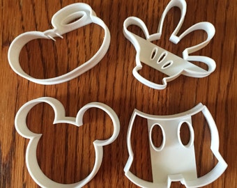 Mickey Mouse four piece set of cookie and fondant cutters