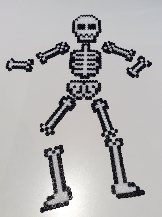 Items similar to 11pc Skeleton Perler bead Magnet Set on Etsy