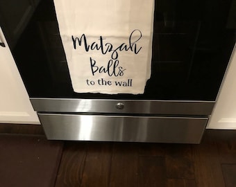 Matzah Balls to the Wall Cotton Tea Towel