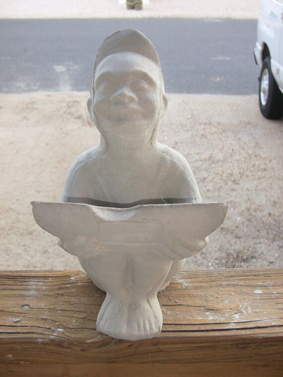 Watermelon boy concrete statue...Unpainted or Paint to order.
