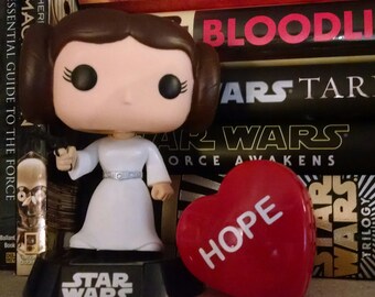 Mini plastic Star Wars Valentine's day heart box with custom vinyl lettering