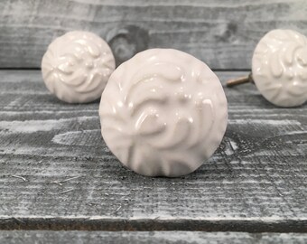 Knobs, White Decorative Drawer Knob, Instant Furniture Upgrade, Ceramic Drawer Pulls, Cabinet Supplies, Item #500966606
