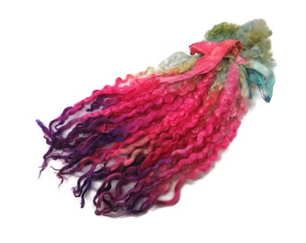 1oz Premium Hand picked Teeswater wool locks, 10"-12", Extreme locks for tailspinning and felting (10B)