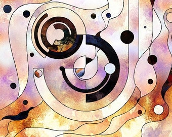 Stained Glass Abstract Mosaic Science Postcard Poster Art Print Q59