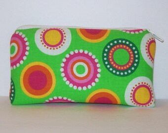 Pipe Pouch, Retro Circles Bag, Pipe Case, Pipe Bag, Padded Pouch, Stoner Gift, Hippie Purse, Cute Pouch, Small Pouch, 420 Gift - 5.5" SMALL