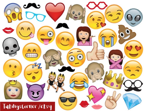 Emoji Photo Booth Props Emoji stickers Whatsapp emojis