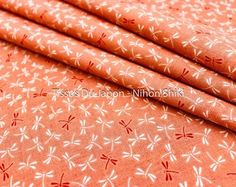 Fabric Dragonfly motif - fabric pink Japanese fabric - fabric - fabric with dragonflies - Dragonfly - Coupon fabric fat quarter TU42