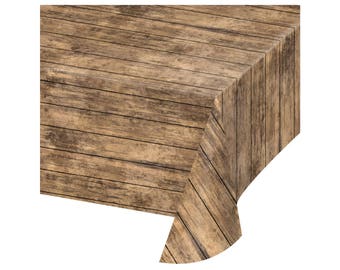 Wood Grain Tablecloth - Lumberjack Party - Rustic Wedding - Luau Party - Wild One - First Birthday - Rustic Decor - Lumberjack Baby Shower