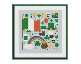 St Patrick, Saint Patricks day, Saint Patrick, St. Paddy's day, St. Patty's day, Irish cross stitch, Cross stitch pattern, PDF cross stitch
