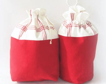 Two red stripes storage bags