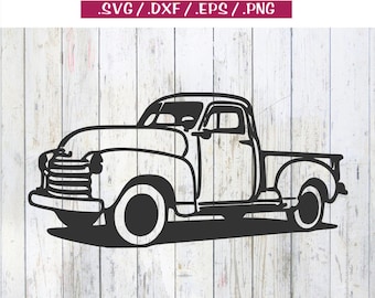 Truck Old Antique Chevy Ford Farm Restored Restoring - svg dxf eps png clipart cut print cricut silhouette cuttable file
