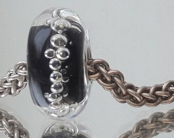 Noir Bubbles - large hole bead, european charm bead bracelets, SRA UK, Turq/Purple