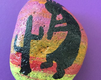One of a kind handpainted Kokapelli rock