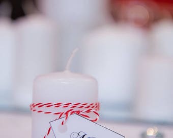 Lot de 20 étiquettes MERCI avec son fil bicolore