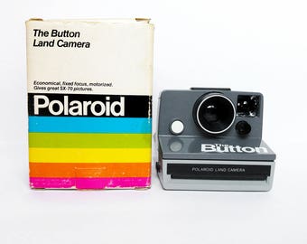 POLAROID Button SX-70 Film Land Instant Camera Vintage Retro With Box Tested Working Classic Cam Functional 80s Retro Vintage