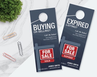 PHOTOSHOP Template,Buying Or Selling And Expired Listing Real Estate Prospecting Door Hangers Template, Hanger Template real estate door hanger template. PHOTOSHOP Template,Buying Or Selling And Expired Listing Real Estate Prospecting Door Hangers Template, Hanger Template