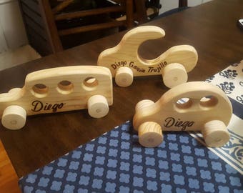 Personalized Wooden toy cars