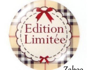 2 cabochons 25mm glass Edition limitree brown tone