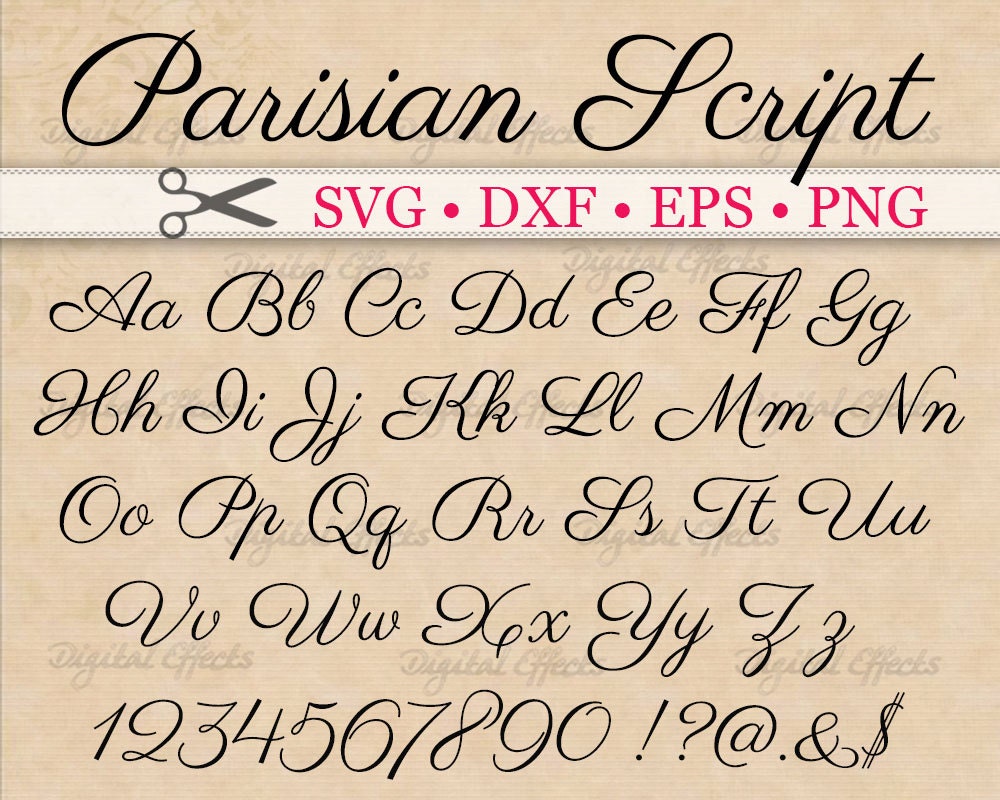 Download Parisian Script Monogram Font Svg Dxf Eps Png Digital