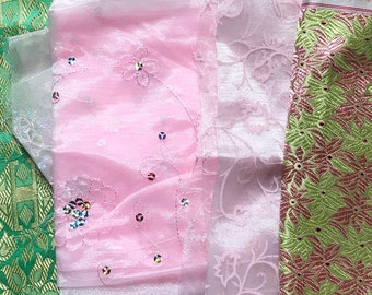 Pink & Green Floral Fabric Bundle