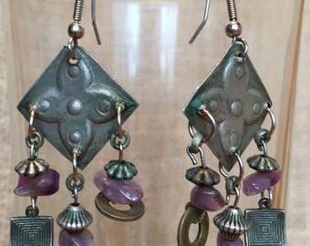 Boho Earrings * repurposed vintage elements * chic